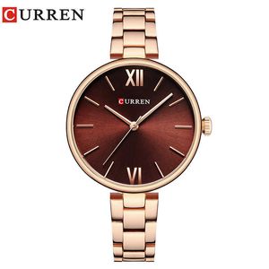 Ultra Thin Watches Women Luxury Brand Curren Simple Rose Gold Ladies Watches Waterproof Female Watches Hours Montre Femme 210527