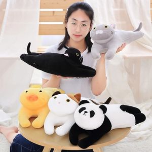 45cm super mjuk panda duck plysch leksak fylld tecknad djur söt katt docka sovrum nap kudde barn vuxna julklappar la295