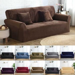 Wysokiej jakości Velvet Plush Sofa Pokrywa do salonu Segmentowa kanapa Elastyczna skrzynka Slipcover Stretch 1/2/4: Siesi 211116