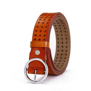 Belts 2021 Luxury For Women Fashion Hollow Multi-pin Hole Design High Quality Leather