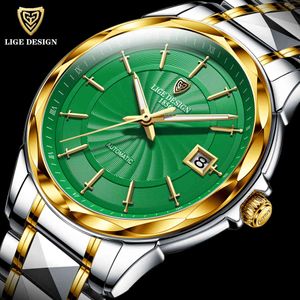 2020 LIGE Top Brand Luxury Mężczyźni Automatyczny Zegarek Mechaniczny Wodoodporny Wodoodporny Self Wiatr Sapphire Szkło Business Wristwatch Q0524