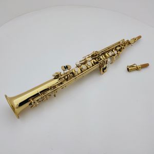 Rak pipe sopran Saxofon Jupiter JPS-747 B Plant högkvalitativ mässing Goldlack Sax med munstycke