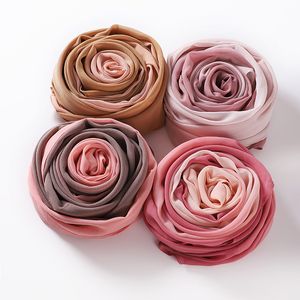 Musulmano colore sfumato hijab lungo scialle increspato pianura morbido foulard avvolge per signora 16 colori per scegliere