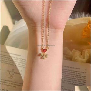 Pendant Necklaces & Pendants Jewelry "Charles" Philharmonic City Exquisite Ins French Temperament Love Lucky Grass Necklace Clavicle Chain F