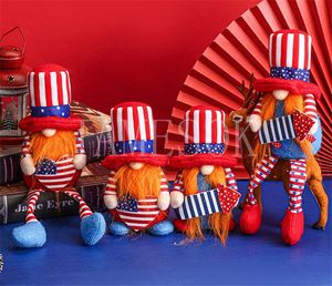 Partyzubehör Amerikanische gesichtslose Puppen Patriotischer Unabhängigkeitstag Zwergenpuppe Skandinavische Ornamente 4. Juli Home Desktop Decor DD117