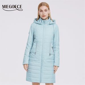 MiEGofce coleção jaqueta mulheres joelho comprimento de alta qualidade design parka zipper acolchoado casaco para 210923