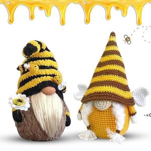 Newbumble Bee Yaz Gnome Gonks Peluş Bebek Noel Dekorasyon Bumblebee Ayçiçeği Cüceler İsveç Ev Çiftlik Evi Mutfak Dekor LLF11208