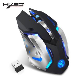 HXSJ M10 Kabellose Gaming-Maus, 2400 dpi, wiederaufladbar, 7-Farben-Hintergrundbeleuchtung, Atemkomfort, Gamer-Mäuse, Computer, Desktop, Laptop