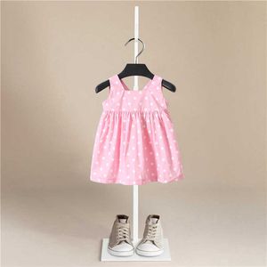 Vestido de bebê verão bonito moda meninas infantis princesa vestidos de algodão crianças roupas macias crianças vestido de roupa Q0716