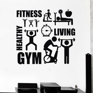 Übung Wandaufkleber Gym Vinyl Aufkleber Fitness Kunst Wandbild Stadion Dekor Gesunder Lebensstil Poster Sport Motivation Malerei