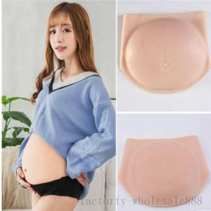 2020 Silicone Jelly Fake Pregnant Artificial Baby Bump Belly Test Full Body Shapewear Bodyshaper Waist Shaper Plus Size