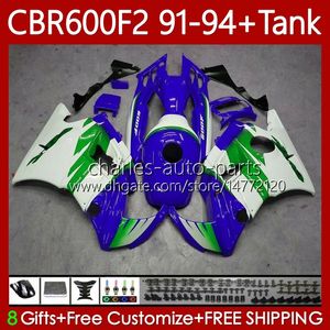 Ciało dla Honda CBR-600 CBR 600 CBR600 F2 FS CC 600F2 91 92 93 94 63NO.267 600FS CBR600F2 600CC 1991-1994 Bodywork Blue Green CBR600FS 1991 1992 1993 1994 OEM OEM