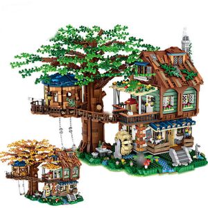LOZ 1033 Nowy produkt Drzewo Dom 4761PCS Mini Building Block Montaż Scena Model Zabawki dla dzieci Prezent Urodzinowy Q0624