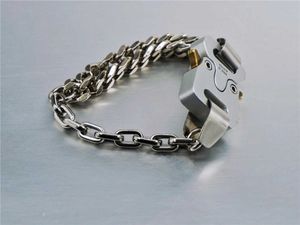 1: 1 Högkvalitativ Alyx -armband Män Kvinnor Mixed Link Chain Metal 1017 Alyx 9SM -armband Fina stål ColorFast Q0717