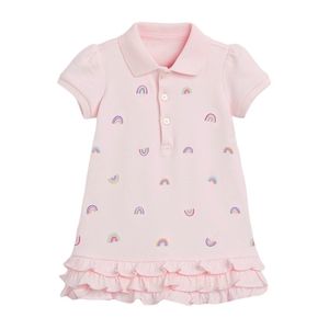 Little Maven Girls Sukienki Rainbow Turn-Down Collar Odzież Odzież Letnia Księżniczka Dla Dzieci Księżniczka Kostium 2121 Dress 211130