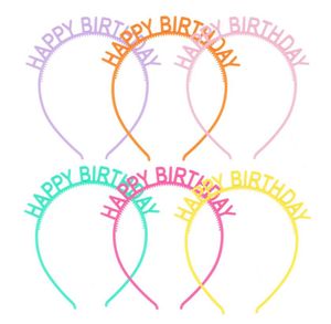 Happy Birthday Headbands Boy Girl Adults Tiara Crown Letter Hairband Party Headwear Hair Hoop Headpieces Plastic Candy Colors