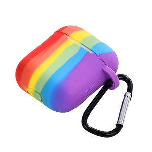 Rainbow Silicon Protective AirPods Pro Cases Relive Stress Pop Fidget Leksaker Tryck den Bubbla för luftpåsar 1 2 3 Dekompressions silikonskydd