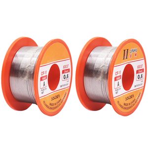 50g 0.3 / 0.4 / 0.5 / 0.6 / 0.8 / 1.0mm 63/37 Flux 2,0% 45ft com fio de estanho chumbo Fio de solda core de rosina derretido, não há necessidade de limpar fios de solda