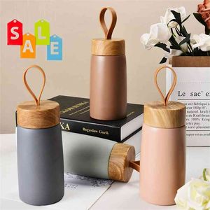 Nordic Style Insulated Coffee Cup 304 Ze Stali Nierdzewnej Kubek ziarna Ziarna Termos Portable Travel Water Thermocup 210809