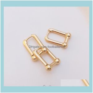 Charm Jewelrywind Färg Konservering av metall 14K Bag Chain Gold U-format Fashion Ear Buckle Net Red Tide Style och örhängen släpp leverans 2021 B