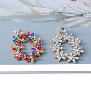 2021 Orecchini pendenti con strass pieni di moda per donna Orecchini pendenti in cristallo lucido di alta qualità Regali di gioielli di Natale