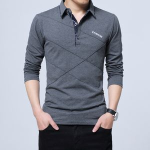 Mężczyźni Długa koszulka Wykręcana Stripe Designer Slim Fit Loose Casual Cotton Male Plus Size