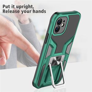 Custodie originali per telefoni Rugged Armor TPU + PC + Metal 3 in 1 Custodia per telefoni cellulari Cover per iPhone 12 Mini 11 Pro Max X Xs Xr 7 8 SE2020 Samsung S21Plus A52 A72