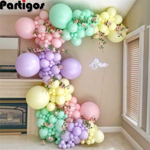 149 sztuk Multicolor Macaron Pastel Balloon Garland Rainbow Latex Balony Powietrze Globo Urodziny Party Wedding Baby Shower Decoration 211216