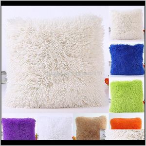 Solid Short Faux Fur Shaggy Plush Cushion Soft Warm Luxury Kasta Pillowcase Hemstol Sittmotor Dekorativ inredning Kudde Väska Vsylp 4ygdz