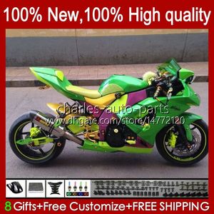 Motorradkarosserien für KAWASAKI NINJA ZX1000C ZX-10R ZX 10R 10 R Hellgrün 1000 CC 08–10 Karosserie 56Nr. 17 ZX10 1000CC ZX10R 08 09 10 ZX1000 2008 2009 2010 Verkleidungsset