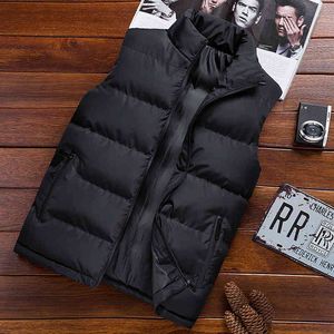 Solid Winter Vest Mens Brand Vests Men Sleeveless Casual Warm Thick Slim Male Waistcoat Oversized Jackets 210524