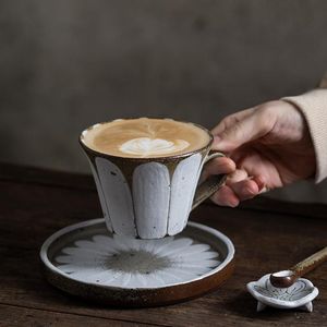 Vintage seramik kahve fincanı basitlik el boyalı yaratıcı Avrupa çevre dostu koffie kopjes mutfak malzemeleri dl60bd fincan tabakları