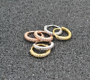 50 SZTUK CZ Klejnoty Nos Kolczyk Studia Diat Tragus Cartillage Hoop Ring Sliver / Gold / Rose Gold Body Piercing
