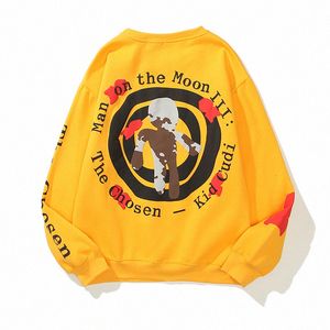 Para Kobieta Mężczyzna Bluzy Bluza Kapturem Weater Kanye Western List Drukowane Kobiety Mężczyźni Round Neck Pullover Yellow Womens Mężczyzna Nosić Długie Luźne Dorywczo Bat Sl Z8yf