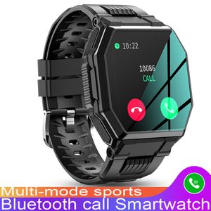 Bluetooth Call Smart Zegarki Mężczyźni Pełna Dotknij Kontrola Muzyka Sport Tracker SmartWatch Ciśnienie krwi Tętno