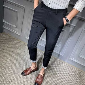 Mäns kostymbyxor Streetwear Casual Classic Byxor Formell Business Dress Pants Social Bröllopsbyxor Pantalones Hombre 210527