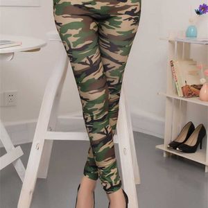 Le vendite della versione coreana Turn Leggings mostrano leggings con stampa sottile Leggings mimetici a nove punti 211201