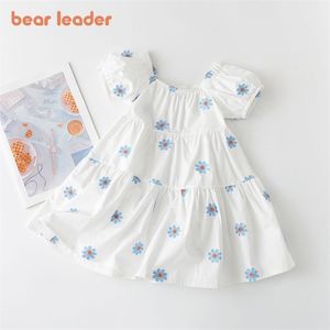 Baby Girls Casual Dresses Fashion Summer Flowers Costumes Kids Sweet Floral Party Vestidos Princess Suits 3-7Y 210429