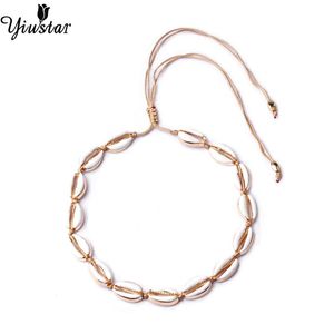 Yiustar Attraktive Muschel-Halsketten, Meer, Strand, Boho-Muscheln, Halsband, weiblicher Schmuck, Dekoration für Frauen, Geburtstagsfeier, Andenken