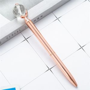 100pcs Creative Globe Modeling Metal Pen Student Teacher Writing Ballpoint pens Office Decompression Gift