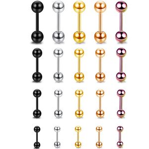 Stainless Steel Ball Stud Earrings for Women Girls Barbell Cartilage Helix Earring Ear Piercing Jewelry 5 Colors