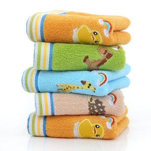 Towel 1/2 Pcs Children Towels Face Cute Cartoon Animal Pattern Hang Hand Soft Cotton Kids Bathroom Products