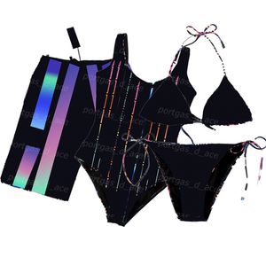 Bokstäver tryckt badkläder sexig halter split bikinis set kvinnor en bit vadderad baddräkter mens strandbyxor shorts modeälskare baddräkt