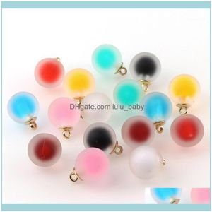 Charms achados componentes j￳ias cenas 10 pe￧a 16 mm estilo coreano coreano bola de vidro fosco pingente de cor dupla para brincos diy j￳ias