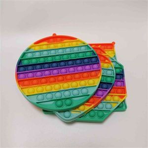 Push bubble sensory bubble regnbåge leksaker tillbehör barn slips färg patchwork ångest stress reliever poo dess tiktok skrivbord pussel brädspel leksak h413gxn