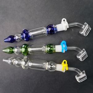 NC Hookah Kit Oil Rig Mini Handrör DAB Riggar Rökning Tillbehör 10mm 14mm Joint Wax Nector Collector med Quartz Banger Nail Pipe Concentrate Glass Water Bongs