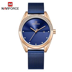 Mode Kleid Uhr Frauen Wasserdichte Dünne Mesh-Armband Einfache Blau Für Mädchen Quarz Datum Uhr Relogio Masculino 2021 Armbanduhren