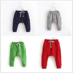 Ragazzi Pantaloni Harem Bambini Hot Sport Pant Abbigliamento per bambini Terry Abbigliamento per neonato Grigio Navy 2 3 4 5 6 Anno 210413