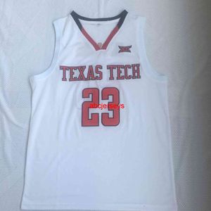 #23 Jarrett Culver Texas Tech Basketball Jersey Retro Throckback сшитые вышивающие майки NCAA XS-6XL