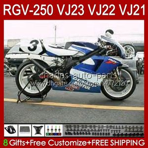 OEM factory blue Bodywork For SUZUKI RGVT RGV 250 CC RGV250 SAPC VJ23 Cowling RGV-250CC Body 107HC.91 RGVT-250 VJ 23 RGV-250 Panel 97 98 RVG250 250CC 1997 1998 Fairing Kit